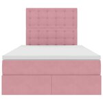 vidaXL Lit avec rangement et matelas Rose 120 x 200 cm Velours