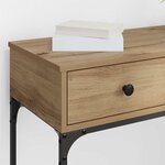 vidaXL Table console avec tiroir chêne artisanal 75 x 34 5 x 75 cm