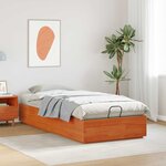 vidaXL Cadre de lit ottoman Brun Ciré 100 x 200 cm Pin massif