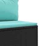 vidaXL Salon de jardin 7 Pièces avec coussins Noir Résine tressée
