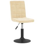 vidaXL Chaises pivotantes à manger lot de 2 crème velours