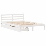 vidaXL Cadre de lit sans matelas blanc 135x190 cm bois de pin massif