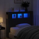 vidaXL Tête de lit LED avec étagère Chêne noir 120 x 18 5 x 103 5 cm