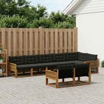 vidaXL Ensemble de canapés d'extérieur 8 pc Naturel et noir