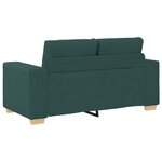 vidaXL Canapé 3 Pièces Vert foncé 221 x 80 x 80 cm Tissu en lin mélangé