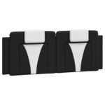 vidaXL Cadre de lit et tête de lit noir et blanc 140x200 cm similicuir