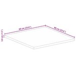 vidaXL Dessus de table 60x60x3 8 cm carré bois massif de récupération