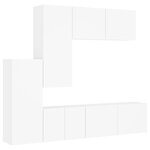 vidaXL Unités murales TV 5 Pièces blanc bois d'ingénierie