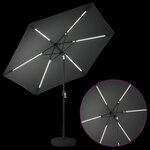vidaXL Parasol de jardin avec lumières LED et base 270 x 270 cm