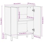 vidaXL Buffet 60x33 5x75 cm bois de manguier brut massif