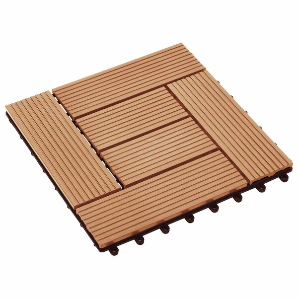 vidaXL Carreau de terrasse 11 Pièces Teck 30 x 30 cm WPC