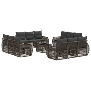 vidaXL Ensemble de canapé de jardin 13 Pièces Gris et Gris foncé