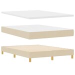 vidaXL Lit à ressort LED avec bandes LED Crème 160 x 200 cm tissu
