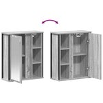vidaXL Armoire murale de salle de bain miroir sonoma gris 50x21x60 cm