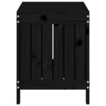 vidaXL Boîte de rangement de jardin Noir 76x42 5x54 cm Bois massif pin