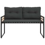 vidaXL Banc à couches en bois avec coussin Gris foncé 114 x 55 x 77 cm