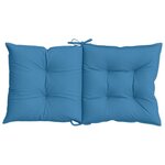 vidaXL Coussins de chaise à dossier bas lot de 2 bleu mélangé tissu