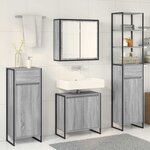 vidaXL Ensemble de mobilier de salle de bain avec tiroir Gris Sonoma