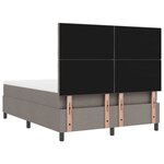 vidaXL Lit à ressorts avec matelas avec LED Taupe 160 x 200 cm tissu