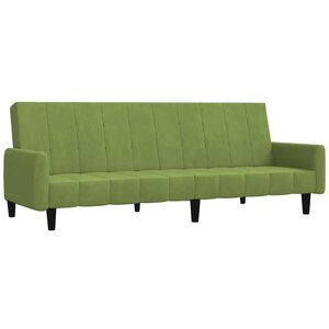 vidaXL Canapé-lit à 2 places vert clair velours