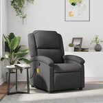 vidaXL Fauteuil de massage inclinable gris cuir véritable