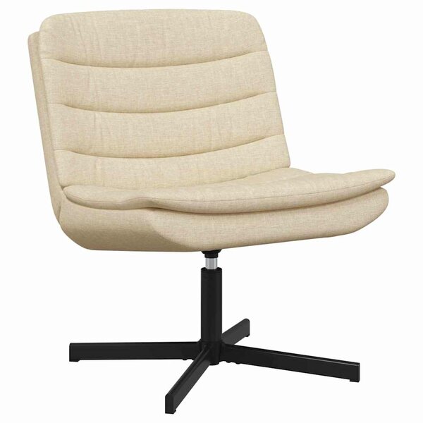 vidaXL Chaise pivotante Crème 63 x 75 x 76 cm tissu