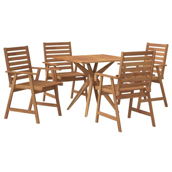 vidaXL Ensemble à manger de jardin 5 Pièces Bois d'acacia solide