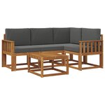 vidaXL Ensemble de canapés d'extérieur 5 pc Naturel et Anthracite