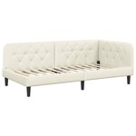 vidaXL Cadre de lit d'angle Crème 90 x 190 cm Velours