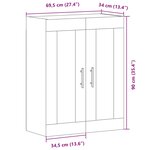 vidaXL Armoire murale vieux bois 69 5x34x90 cm bois d'ingénierie