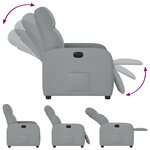 vidaXL Fauteuil inclinable électrique Gris clair Tissu