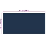 vidaXL Film solaire de piscine flottant PE 732x366 cm Noir et bleu