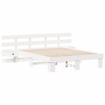 vidaXL Cadre de lit Blanc 140 x 200 cm Pin massif et pin massif