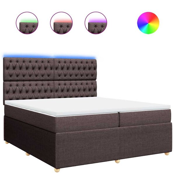 vidaXL Sommier à lattes de lit avec matelas Marron foncé 200x200 cm