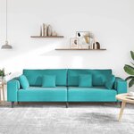 vidaXL Canapé en velours avec coussin Turquoise 208 cm Velours