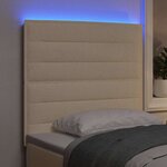 vidaXL Tête de lit LED avec des lumières à LED Crème 90 cm Polyester
