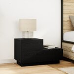 vidaXL Table de chevet avec lumières LED Chêne noir 70x36x40 5 cm