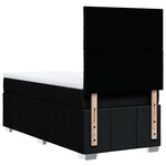 vidaXL Sommier à lattes de lit avec matelas Noir 90x190 cm Tissu