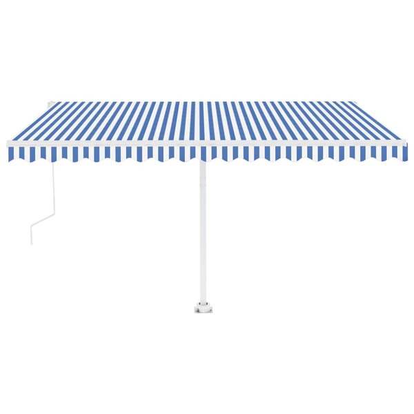 vidaXL Auvent automatique capteur de vent/LED 400x350 cm Bleu et blanc