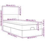 vidaXL Cadre de lit ottoman avec matelas gris clair 80x200 cm velours