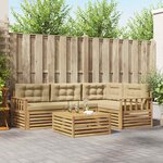 vidaXL Ensemble de canapés d'extérieur 6 pc Blanc et Beige Polyester