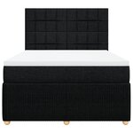 vidaXL Sommier à lattes de lit avec matelas Noir 160x200 cm Tissu