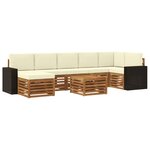 vidaXL Ensemble de canapés d'extérieur 8 pc Naturel et Crème