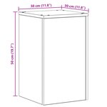 vidaXL Supports de plantes 2 Pièces Chêne noir 30 x 30 x 50 cm en bois d'ingénierie.