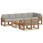 vidaXL Ensemble de canapés d'extérieur 9 pc Gris Naturel et Clair
