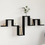 vidaXL Étagère murale noir 104 5x10x43 cm bois d'ingénierie