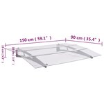 vidaXL Auvent de porte argent et transparent 150x90 cm PET