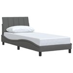 vidaXL Cadre de lit sans matelas Hanko gris foncé 80x200 cm tissu