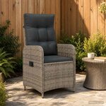 vidaXL Chaise de jardin inclinable Gris et Gris foncé