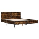 vidaXL Cadre de lit sans matelas chêne fumé 150x200 cm